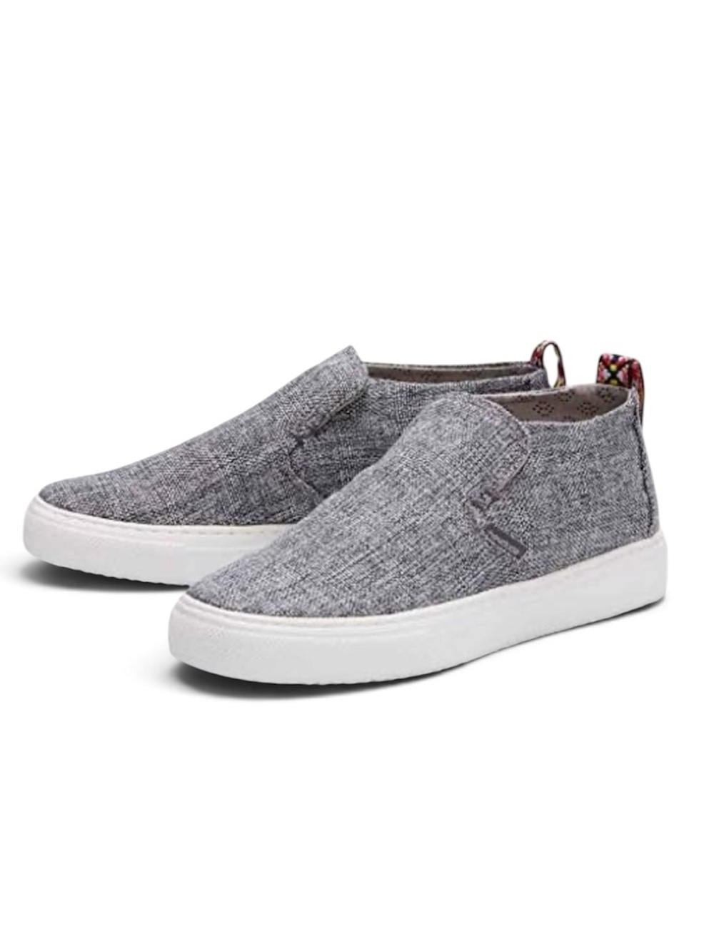 Hey Dude Peyton Linen Gray Black Slip-on Shoe Size 8